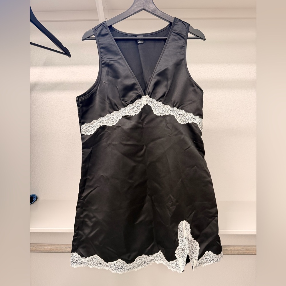 SHEIN Black Satin Dress